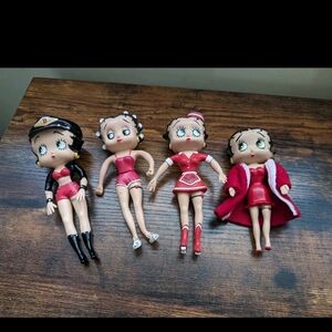 Betty Boop Classic Cartoon Character Doll Set - Red and Black